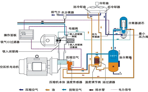 螺杆空压机工作原理图